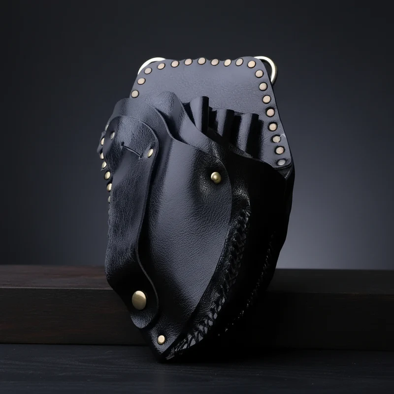 Fondina in pelle Juntetsu Heritage - 6 tasche per forbici