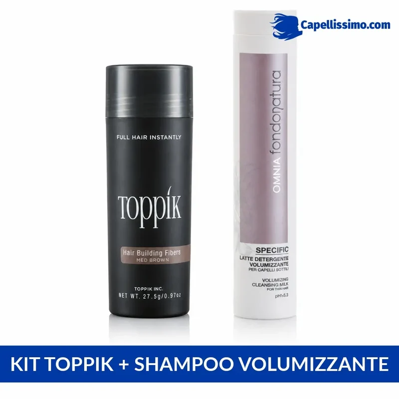 Kit Toppik Fibre di cheratina + Fondonatura Shampoo Volumizzante