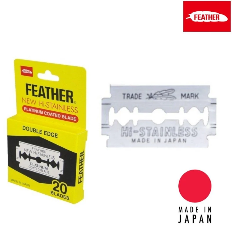 Feather Lama di ricambio giapponese HI-STAINLESS Double Edge
