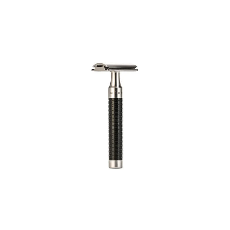Rasoio di Sicurezza Inox Manico Nero Muhle Rocca R96