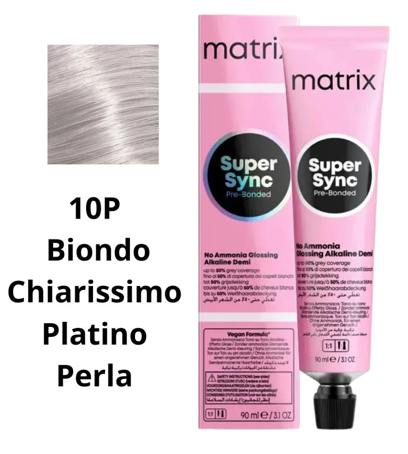 Tintura Super Sync Pre-Bonded Matrix 90ml 10P Biondo Chiarissimo Platino Perla