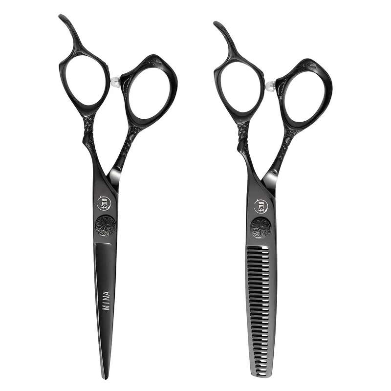 Mina Set di forbici da parrucchiere Ash Black