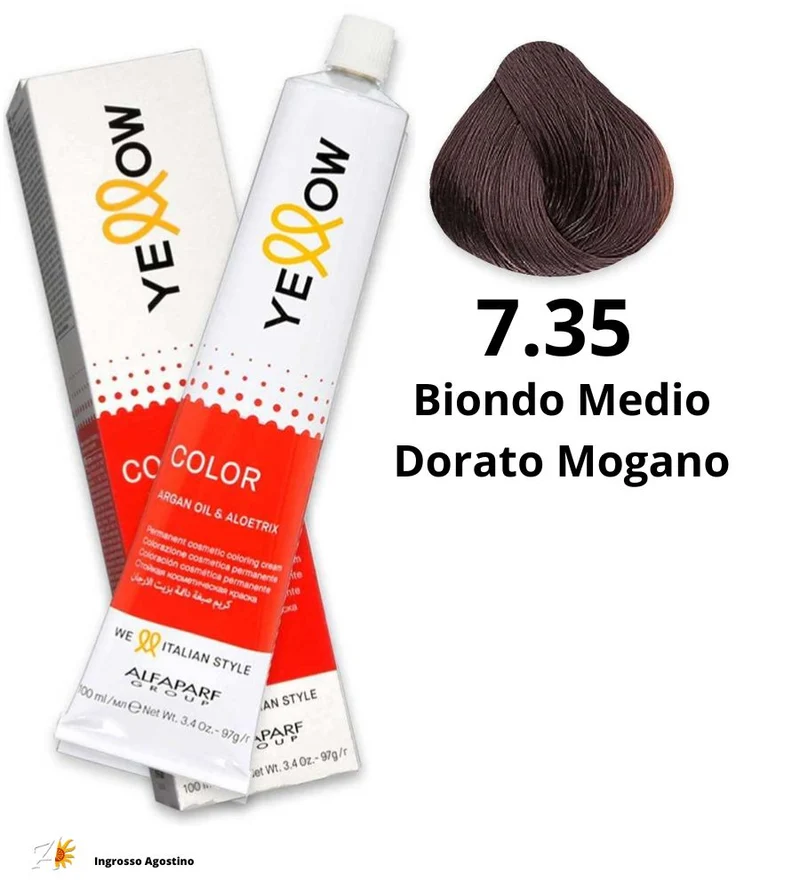 Tintura Yellow Alfaparf 100ml 7.35 Biondo Medio Dorato Mogano