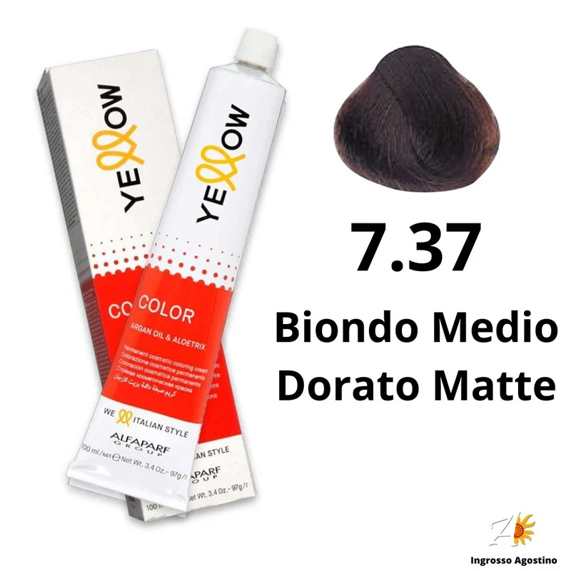 Tintura Yellow Alfaparf 100ml 7.37 Biondo Medio Dorato Matte