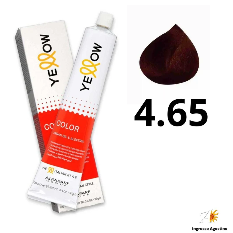 Tintura Yellow Alfaparf 100ml 4.65 Castano Medio Rosso Mogano