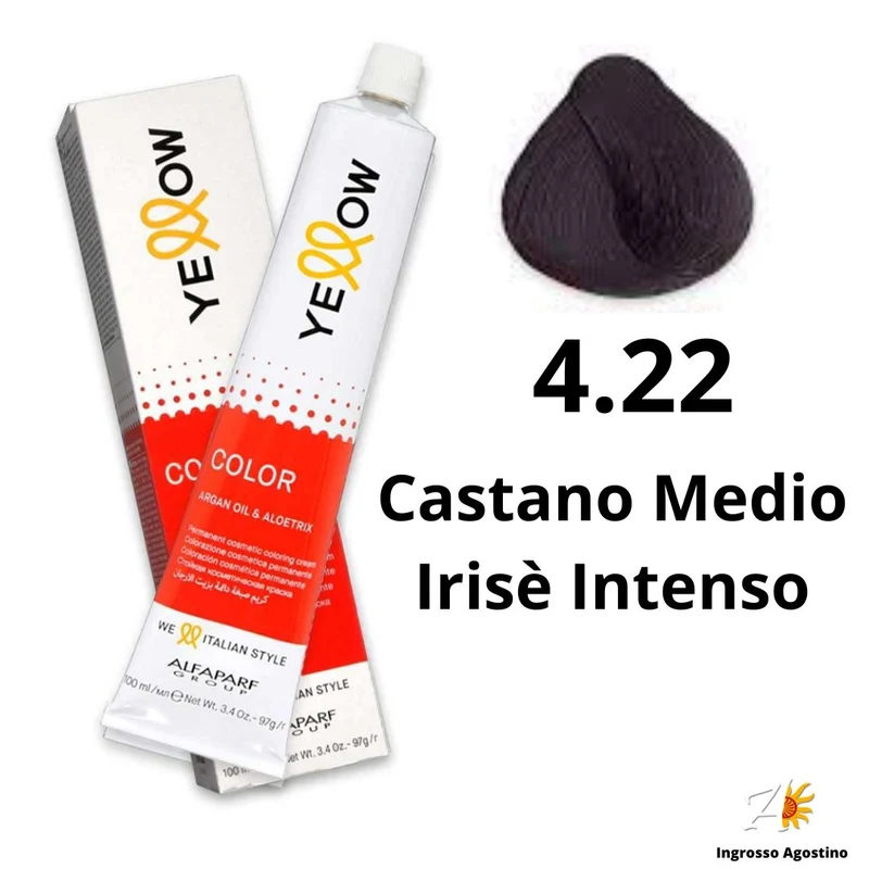 Tintura Yellow Alfaparf 100ml 4.22 Castano Medio Irisè Intenso