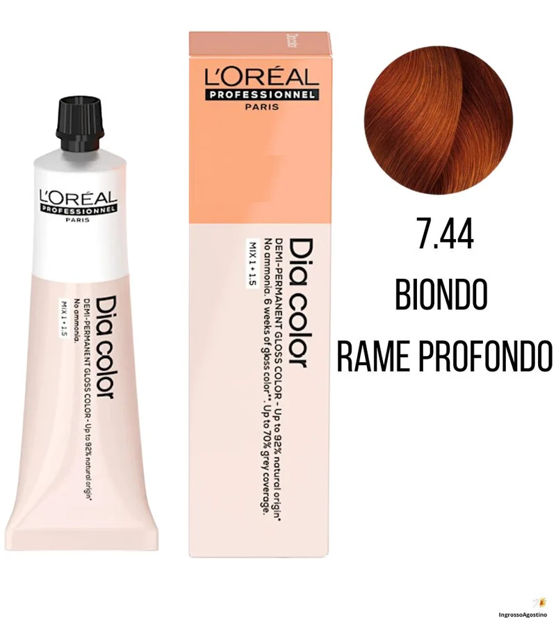 Tintura Diacolor L'Oreal 60ml 7.44 Biondo rame profondo