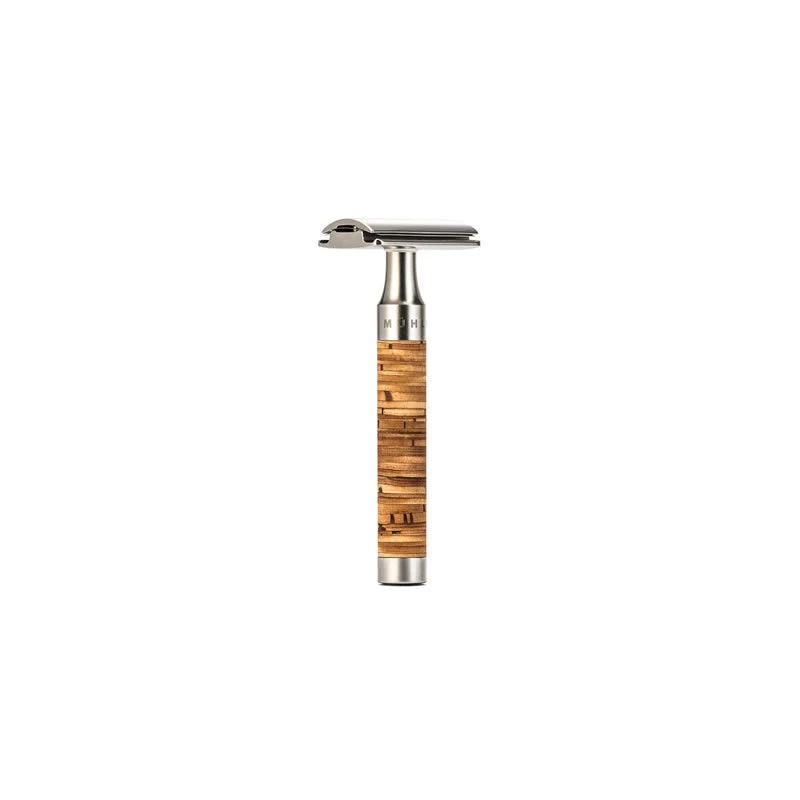 Rasoio di Sicurezza Inox Manico Betulla Muhle Rocca R95