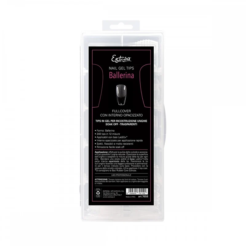 Ballerina Lunga Nail Gel Tips Estrosa - 12 misure 240 pezzi