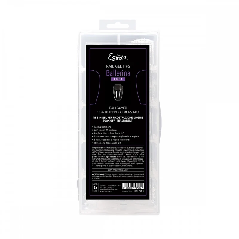Ballerina Corta Nail Gel Tips Estrosa - 12 misure 240 pz