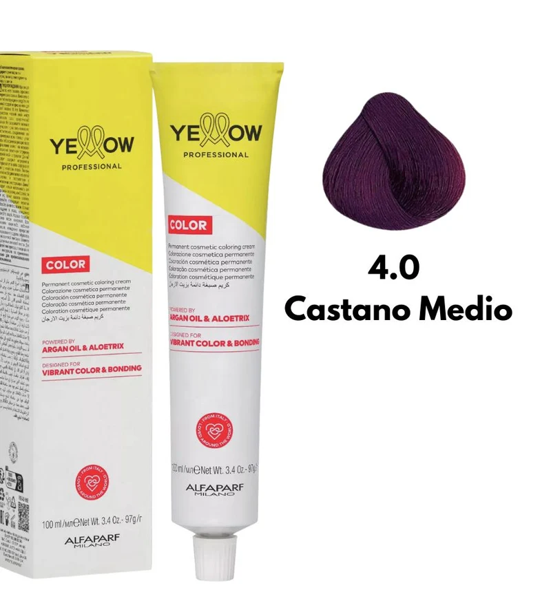 Tintura Yellow Alfaparf 100ml 4 Castano Medio