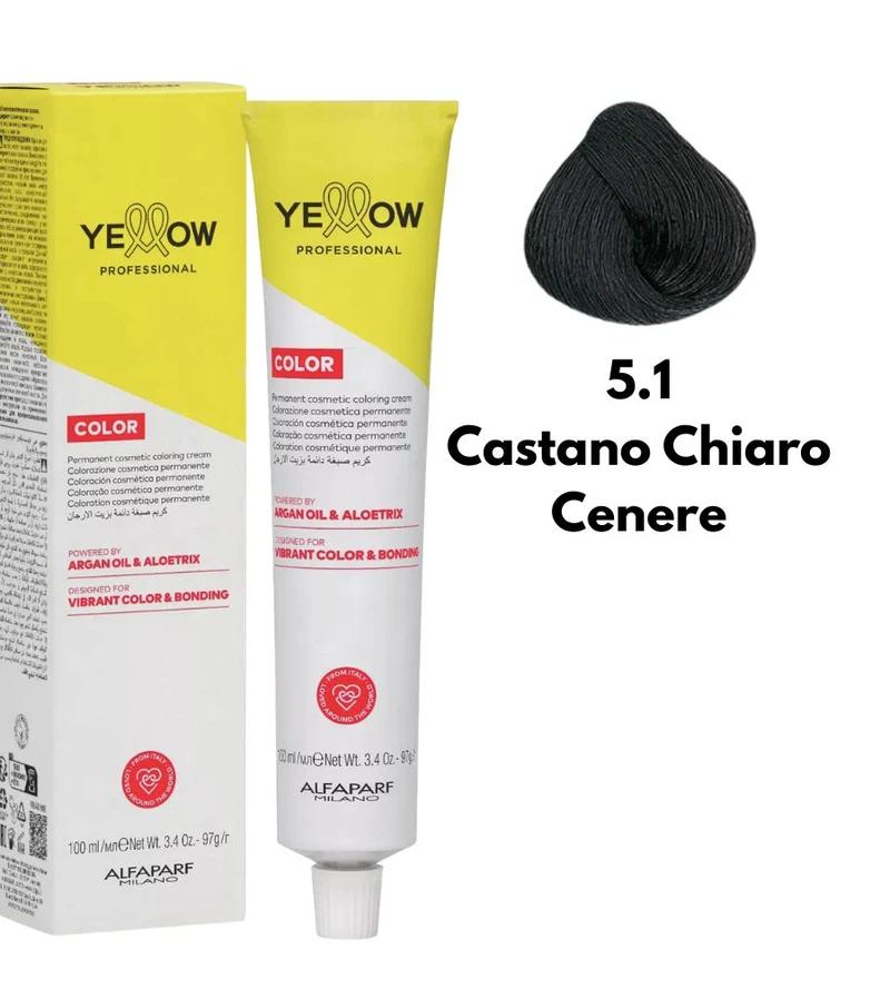 Tintura Yellow Alfaparf 100ml 5.1 Castano Chiaro Cenere