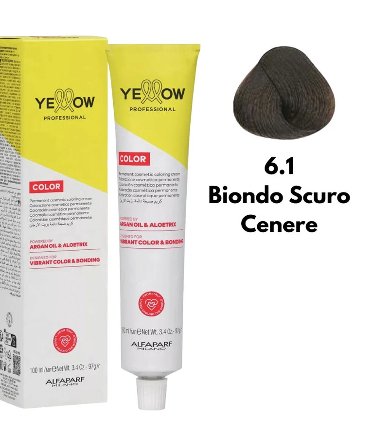 Tintura Yellow Alfaparf 100ml 6.1 Biondo Scuro Cenere
