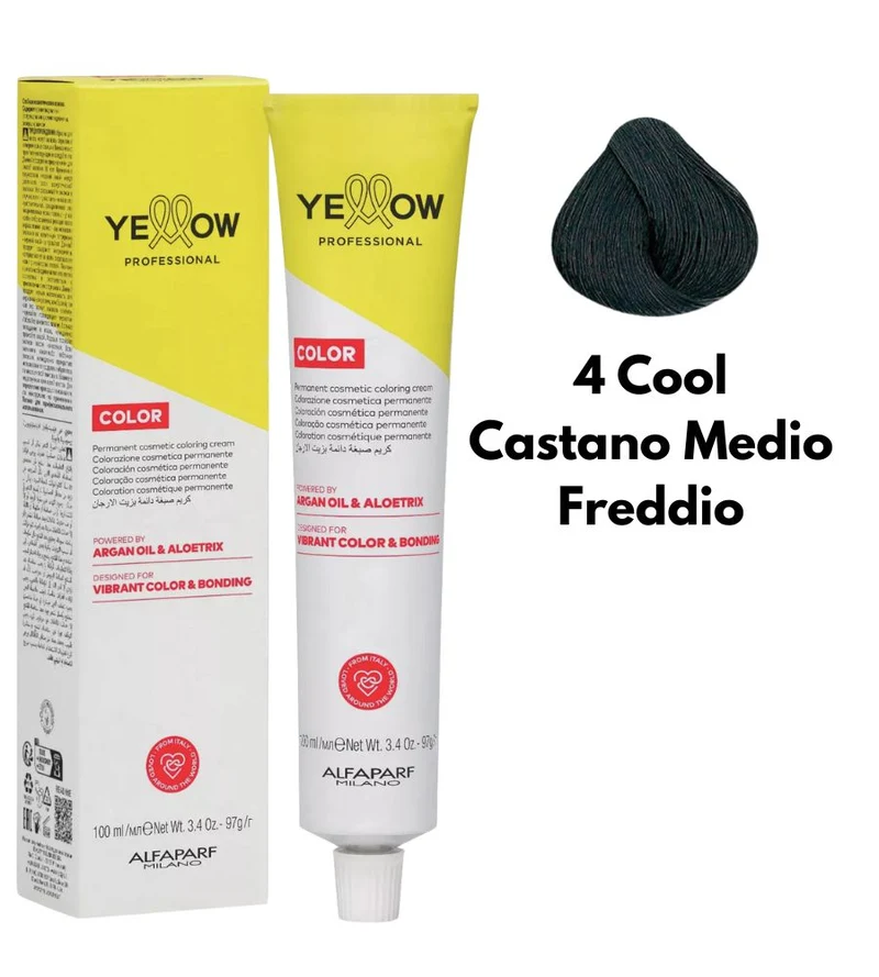 Tintura Yellow Alfaparf 100ml 4 Cool Castano Medio Freddo