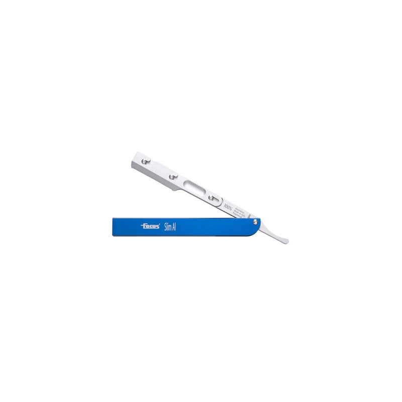 Rasoio Focus Slim AL R28 Manico Alluminio Blu mezza lama
