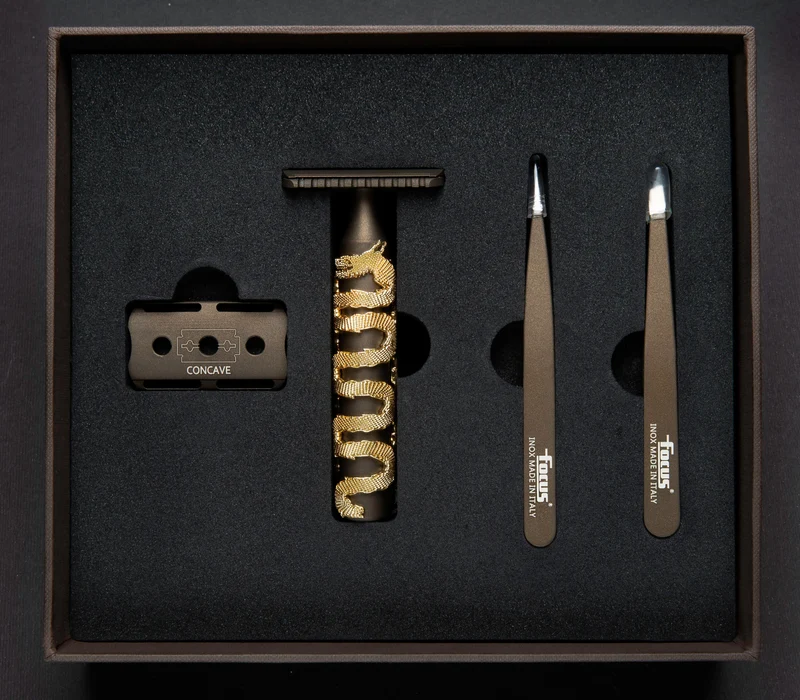 Rasoio Double Edge Milano Razor Gold Snake Ceramic Fusion Focus 1915