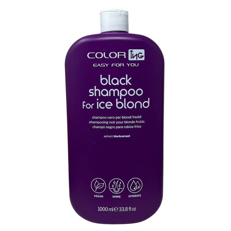 Shampoo per capelli nero Black Ice biondi freddi Vegan ColorIng 1000 ml