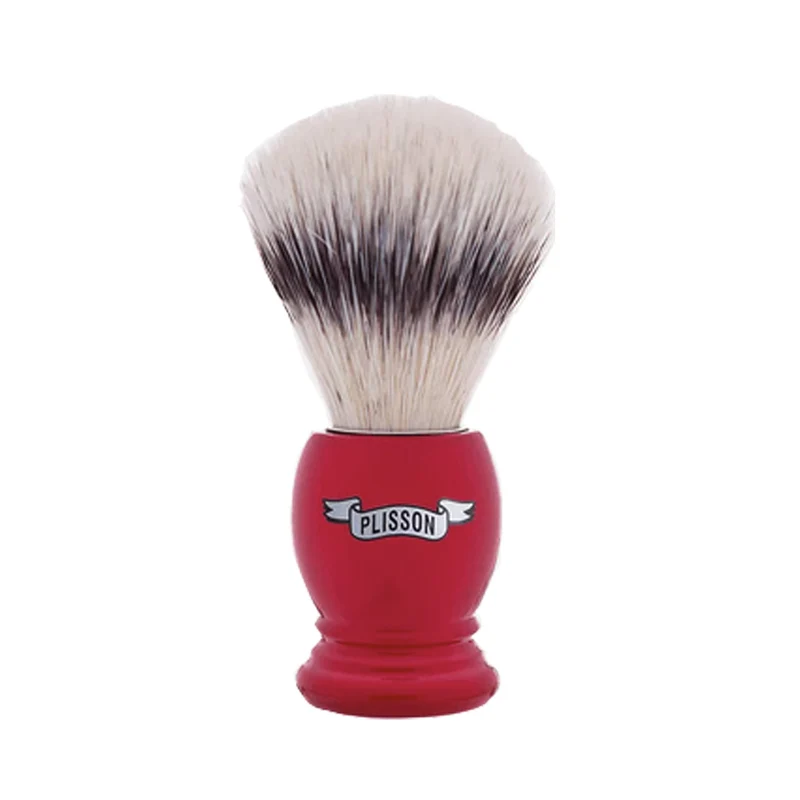 Le Soin Pennello da Barba Manico Rosso Setola Sintetica Plisson