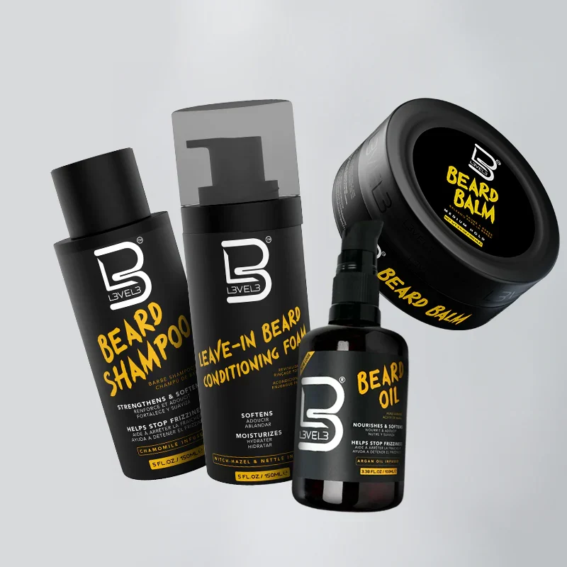 Kit Cura Barba Level 3 - Beard Shampoo 150 ml - Beard Balm 100 ml - Leave In Beard Conditioner Foam 150 ml - Beard Oil 100 ml Level 3