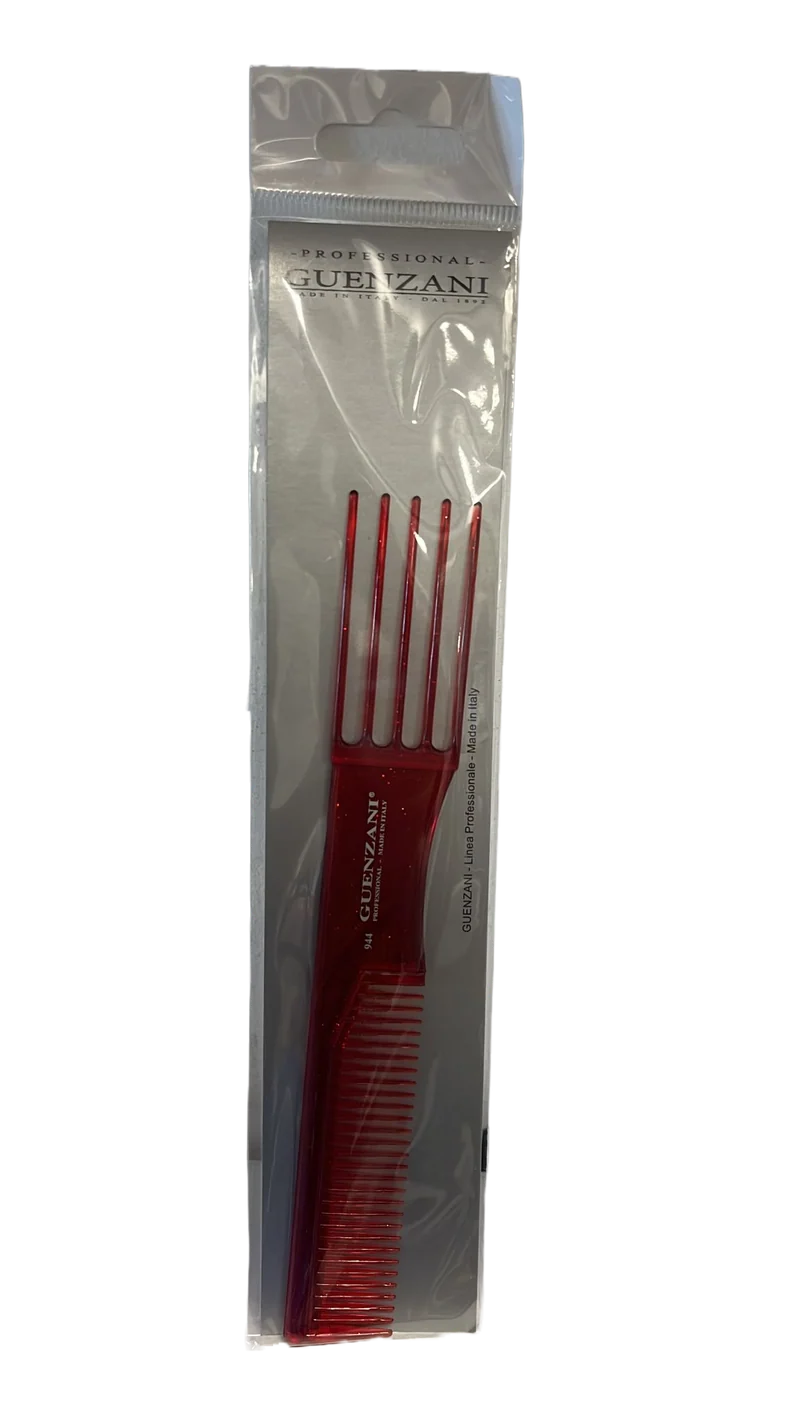 Pettine a Forchetta Guenzani 944 Rosso Glitterato