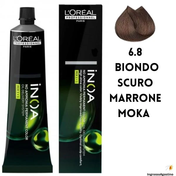 Inoa Tintura 60ml L'Oreal 6.8 Biondo Scuro Marrone Moka