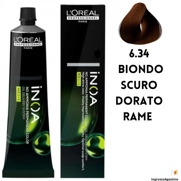 Inoa Tintura 60ml L'Oreal 6.34 Biondo Scuro Dorato Ramato