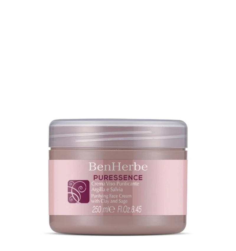 BenHerbe Crema Viso Purificante Argilla e Salvia 250ml