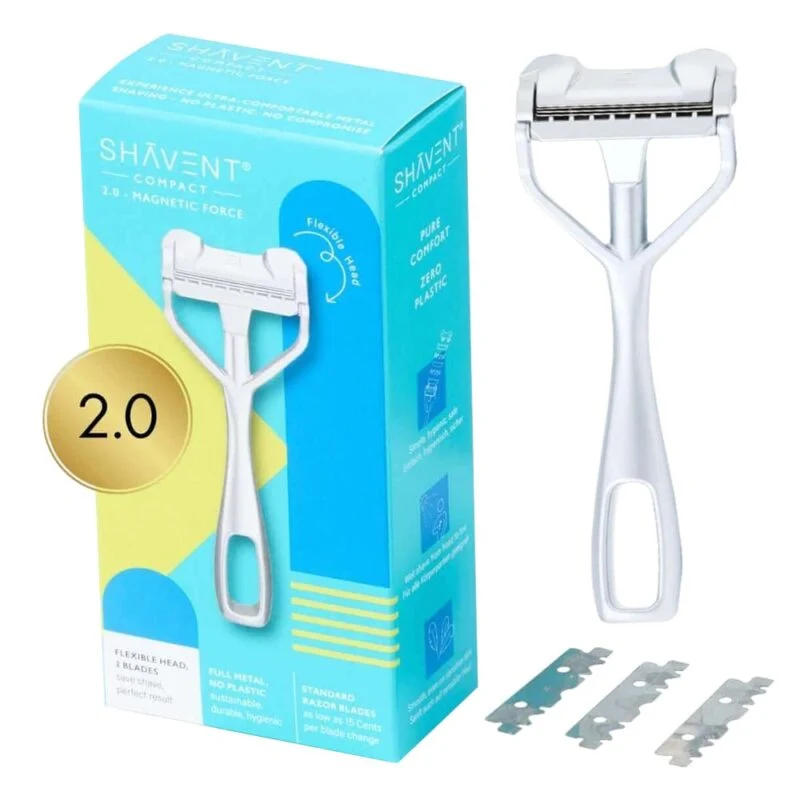 Rasoio di Sicurezza Shavent Single Edge Compact 2.0 Magnetic Cromo Opaco