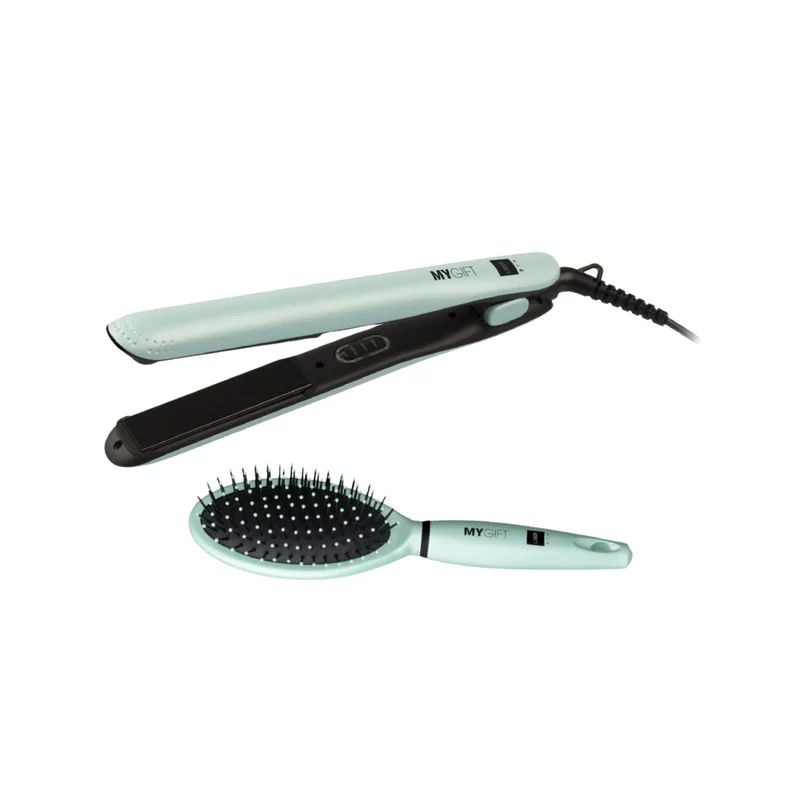 Labor MY GIFT kit piastra per capelli professionale e spazzola candy blue