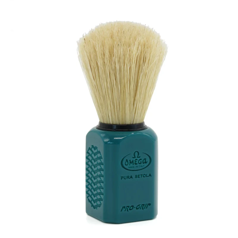 Pennello da Barba Omega Pro-Grip Verde in Setola