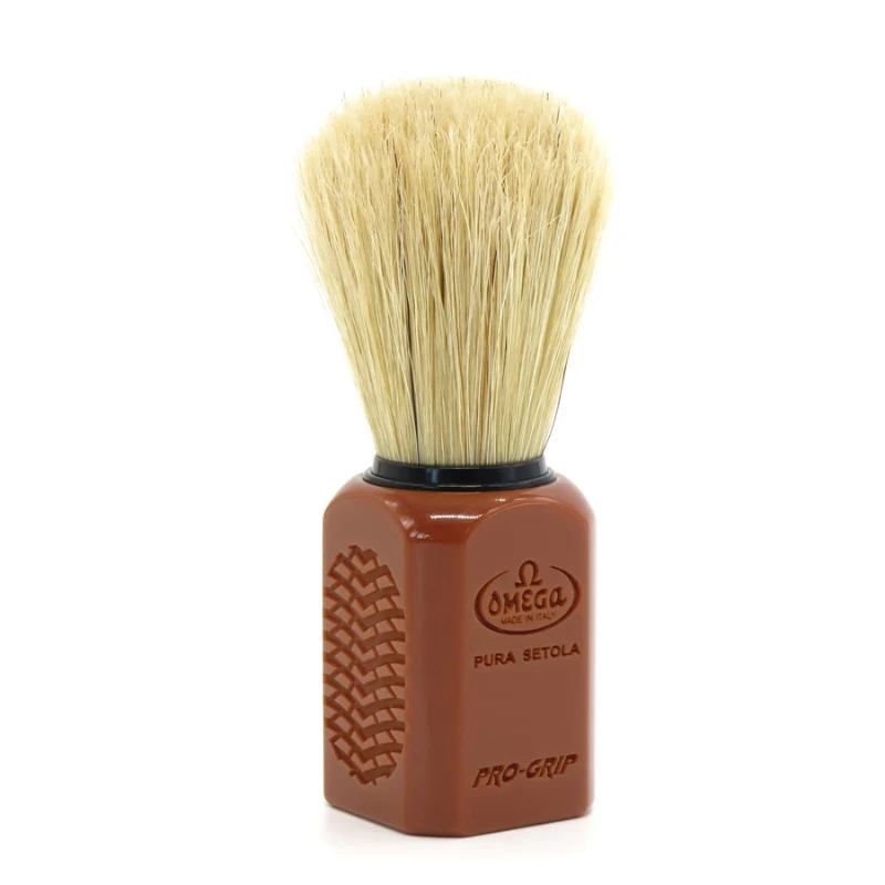Pennello da Barba Omega Pro-Grip Marrone in Setola