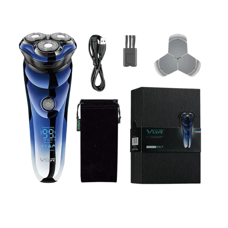 VGR V-305 Rasoio Elettrico Tre Testine – Rasatura a pelle Waterproof