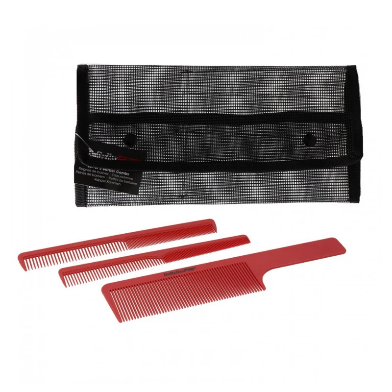 Babyliss Pro Set di 3 Pettini Barber con Custodia