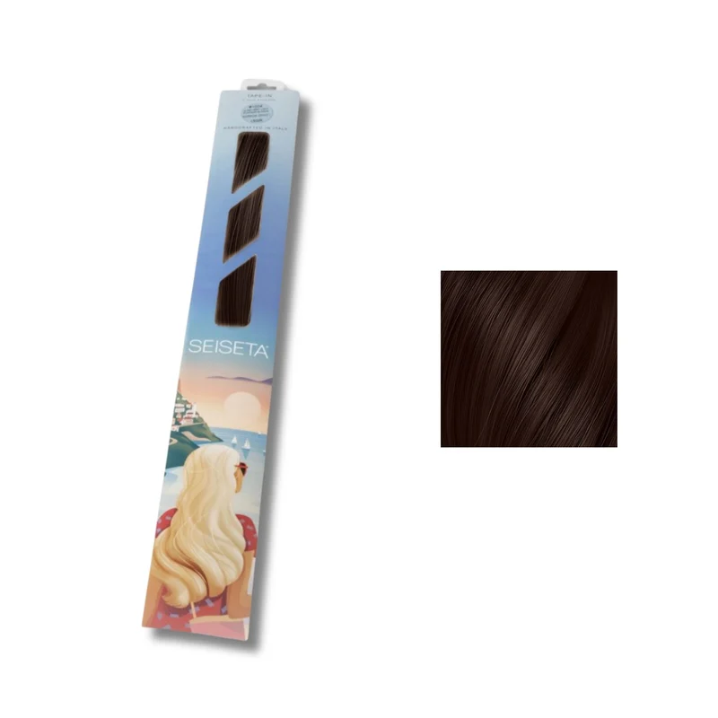 Seiseta Classic Extension keratina Castano mogano 50/55 cm - Extension Professionali per Capelli Cheratina