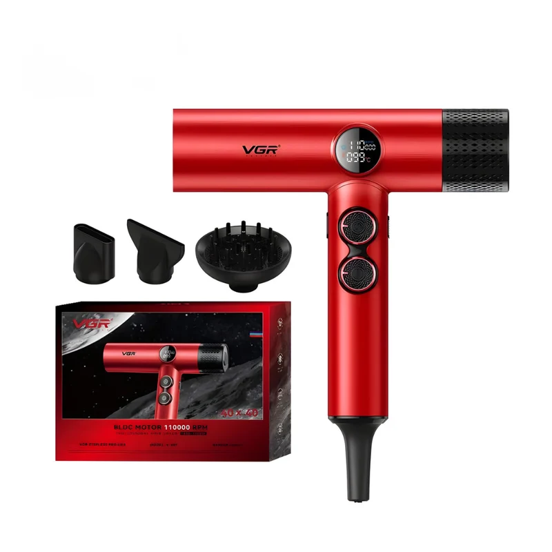 VGR V-401 Barber Series Asciugacapelli Professionale Rosso