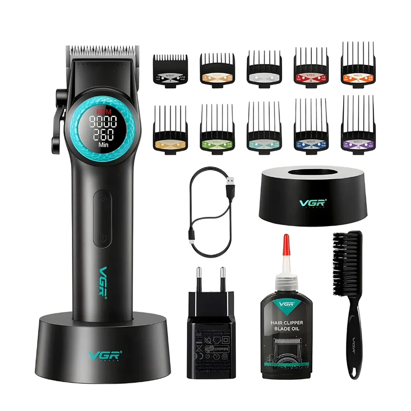 VGR V-001 Nero Clipper Professionale in Metallo con Lama in Ceramica