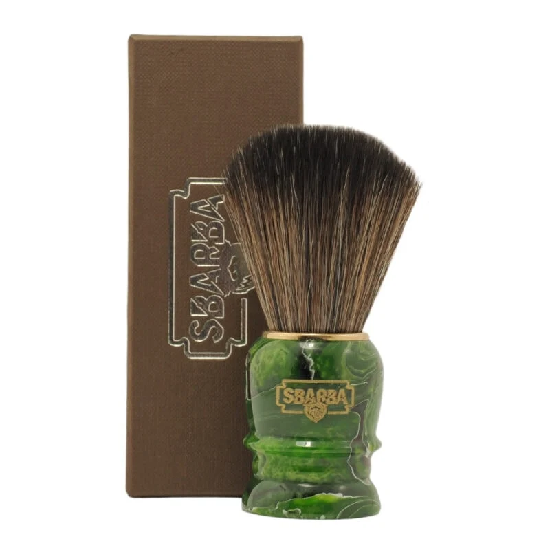 Pennello da Barba Smilzo Verde Smeraldo Sintetico Horse - Sbarba