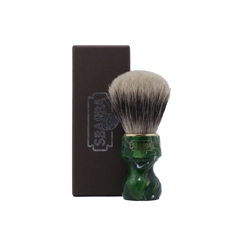 Pennello da Barba Nobile Verde Smeraldo Two Band - Sbarba