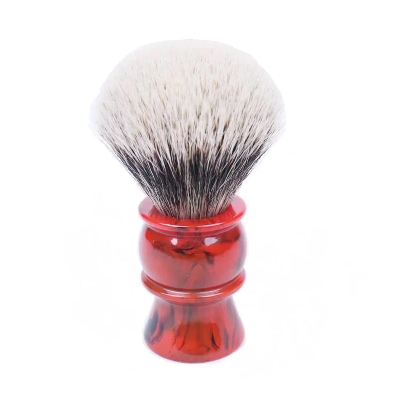 Pennello da Barba Yaqi 24mm Dark Red Streaks Silvertip 24mm