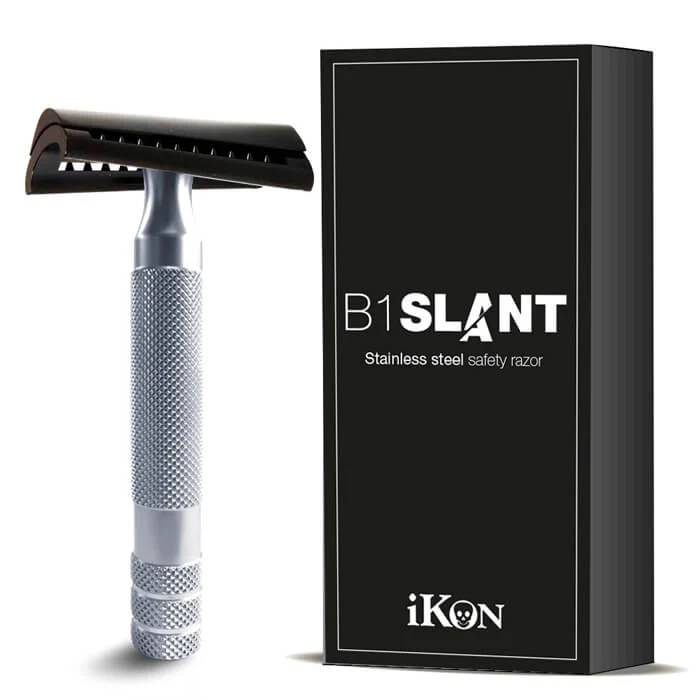 Rasoio di Sicurezza Ikon B1 Slant Manico Bulldog 90mm Alluminio