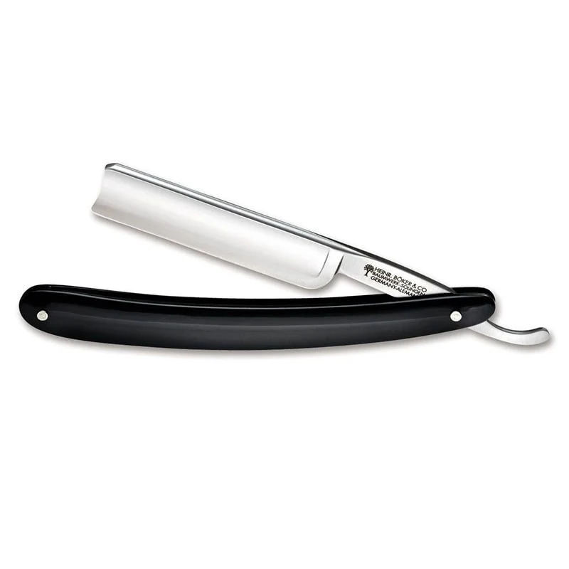 Rasoio a Mano Libera Boker 5/8 Punta Spagnola Manico Nero