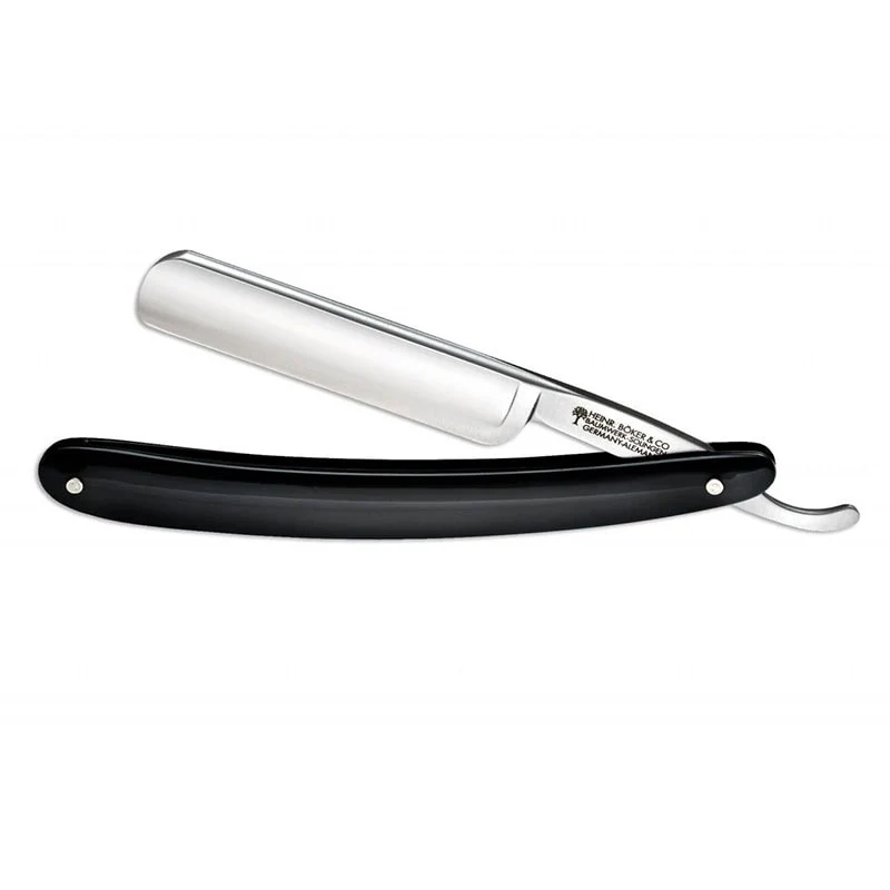 Rasoio a Mano Libera Boker 5/8 Punta Tonda Manico Nero