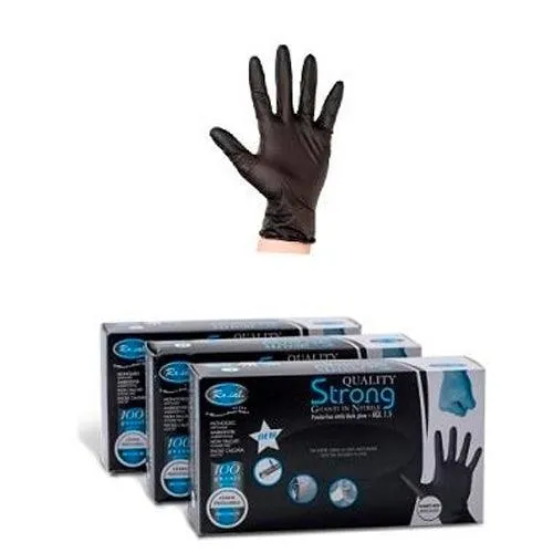 Guanti monouso professionali non talcati in nitrile Roial Strong 5 stelle non talcati 1 confezione 100 pezzi per estetista nail art parrucchiere spa