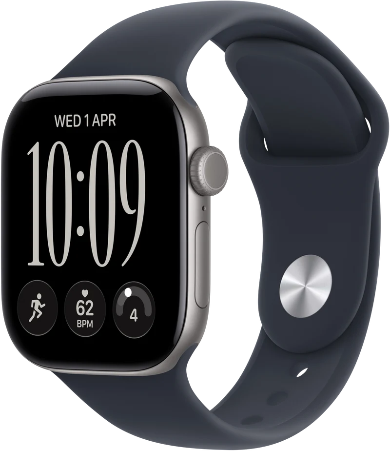 Apple Watch Series 12 GPS 42mm Space Grey Aluminium Case Navy Blue Sport Band S/M