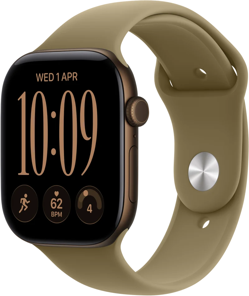 Apple Watch Series 12 GPS 46mm Dark Bronze Aluminium Case Olive Sport Band M/L