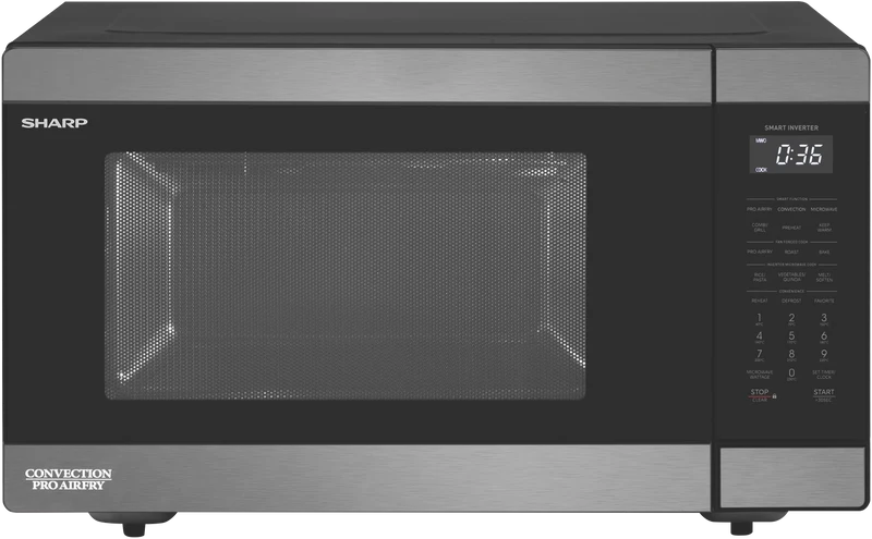 Sharp 36L 1000W Pro Airyfry Convection Microwave Black Stainless